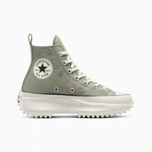 CONVERSE Run Star Hike Platform Floral Embroidery Lgt Field Surplus/Egret W11.5 - Picture 3 of 10